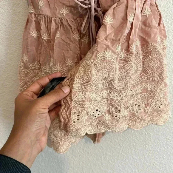 Free People Intimately Jenna Embroidered Camisole Sand Romantic Top - Picture 6 of 7